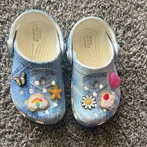 Toddler Blue Crocs with Fun Charms